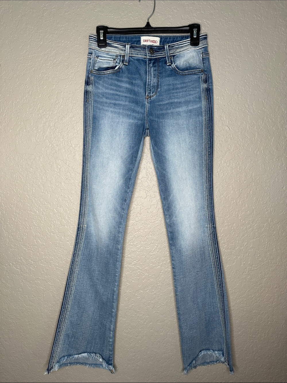 Driftwood Isabel Flare side seam embroidery jeans
